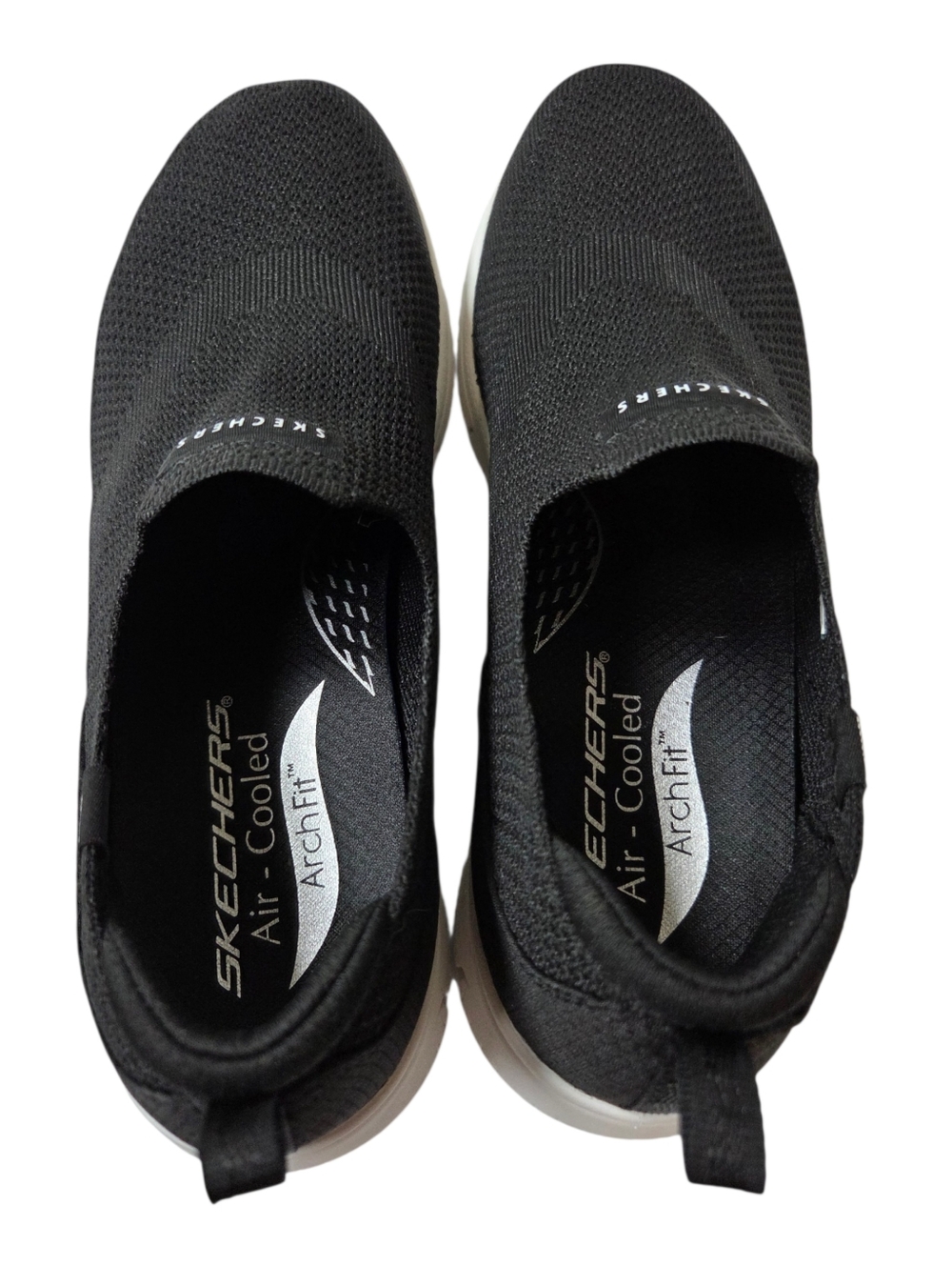 Skechers Arch Fit Air-Cooled Slip On Sneakers Black White Size 8 - Picture 6 of 11